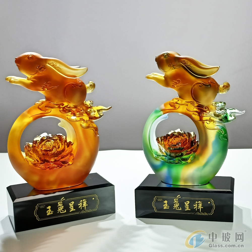 兔年生肖纪念品,兔子摆件工艺品礼品,深圳琉璃兔子礼品奖杯 兔子奖杯奖牌